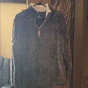 Simply Southern Charcoal Sherpa Quarter-Zip Pullover